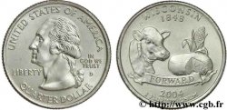 ÉTATS-UNIS D AMÉRIQUE 1/4 Dollar Wisconsin : vache, fromage et épi de maïs 2004 Denver