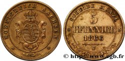 ALLEMAGNE - SAXE 5 Pfennige Royaume de Saxe, blason 1866 Dresde