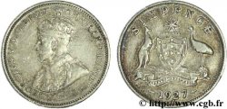 AUSTRALIE 6 Pence Georges V 1927 Melbourne