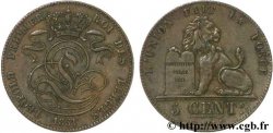 BELGIUM 5 Centimes monograme de Léopold couronné / lion 1851 