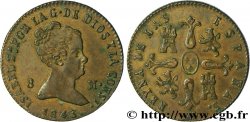 ESPAGNE 8 Maravedis reine Isabelle  1843 Ségovie