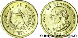 GUATEMALA 1 Centavo emblème au quetzal / Bartholomé de Las Casas 1994 