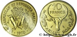 MADAGASKAR Essai de 10 Francs - 2 Ariary buffle / fèves 1970 Paris