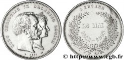 DANEMARK 2 Kroner noces d’or du roi Christian IX et de la reine Louise de Hesse-Kassel 1892 Copenhague SUP 