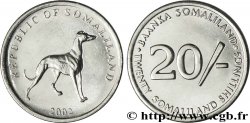 SOMALILAND 20 Shillings lévrier 2002 