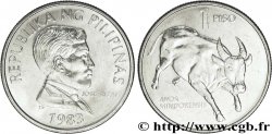 PHILIPPINES 1 Piso Jose Rizal / buffle nain de Mindano (anoa mindarensis) 1983 