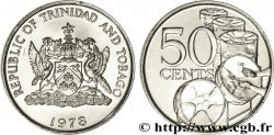 TRINIDAD E TOBAGO 50 Cents emblème / steel drums, percussions traditionnelles des caraïbes 1978 