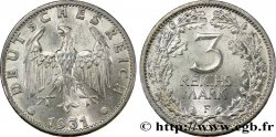 DEUTSCHLAND 3 Reichsmark aigle héraldique 1931 Stuttgart