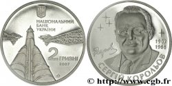 UKRAINE 2 Hryvni 100e anniversaire de la naissance de Serhii Koroliov concepteur de lanceurs spatiaux, fusée en phase de décollage 2007  SPL 