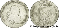 ALLEMAGNE - PRUSSE 1/3 Thaler Royaume de Prusse : Frédéric-Guillaume roi de Prusse / écu 1787 Konisgberg - E B+ 