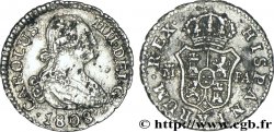ESPAGNE 1/2 Real Charles IIII / armes couronnée de Castille et Léon FA 1808 Madrid