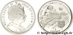 ÎLE DE MAN 1 Crown Elisabeth II / coupe du Monde de Football FIFA Allemagne 2006, joueur et porte de Brandebourg 2005  FDC 
