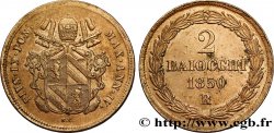 VATIKANSTAAT UND KIRCHENSTAAT 2 Baiocchi frappe au nom de Pie IX an IV 1850 Rome VZ 