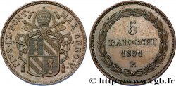 VATICAN AND PAPAL STATES 5 Baiocchi frappé au nom de Pie IX an V 1851 Rome