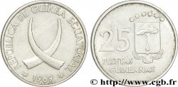 GUINÉE ÉQUATORIALE 25 Pesetas défenses d’éléphant croisées 1969  SUP 