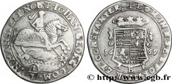 ALLEMAGNE 1/3 Thaler Comté de Mansfeld-Artern frappe au nom de Jean-Georges III : St Georges terrassant le dragon / armes couronnées 1669 Eisleben