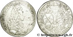 ALLEMAGNE - SAXE 2/3 Thaler Duché de Saxe, Jean-Georges IV électeur / 2 écus couronnés initiales IK 1694 Chemnitz