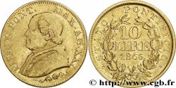 VATICANO Y ESTADOS PONTIFICIOS 10 Lire Pie IX an XXI 1866 Rome