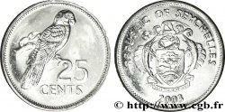 SEYCHELLES 25 Cents emblème / perroquet 2003  SPL 