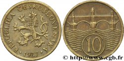 CZECHOSLOVAKIA 10 Haleru lion tchèque / pont Charles 1937 