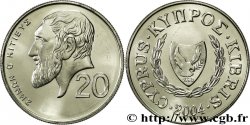 CYPRUS 20 Cents buste de Zenon Kitieus 2004 