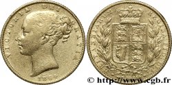 ROYAUME-UNI 1 Souverain Victoria buste jeune / blason variété avec numéro de coin, coin n°41 1864 Londres