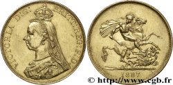 REGNO UNITO 5 Livres (Five pounds), Victoria &nbsp;Jubilee head&nbsp; / St Georges vterrassant le dragon 1887 Londres SPL 