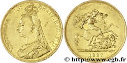 ROYAUME-UNI 5 Livres (Five pounds), Victoria &nbsp;Jubilee head&nbsp; / St Georges vterrassant le dragon 1887 Londres SUP 