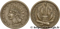 ÉTATS-UNIS D AMÉRIQUE 1 Cent (1861-1864) “civil war token” tête d’indien / canons croisés, tambour et drappeaux 1863 
