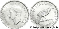 NEW ZEALAND 6 Pence Georges VI / oiseau Huia 1940  AU 