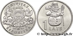 LETTONIE 1 Lats emblème / bonhomme de neige 2007 Vienne SPL 