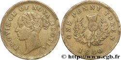 CANADA 1 Penny Token Nova Scotia Victoria / chardon 1840  VF 