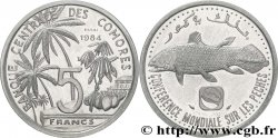 COMORES Essai de 5 Francs poisson coelacanthe / cocotiers 1984 Paris