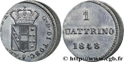 ITALY - TUSCANY 1 Quattrino Grand Duché de Toscane, frappe décalée 1848 Florence
