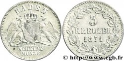 ALLEMAGNE - BADE 3 Kreuzer Grand-Duché de Bade 1871 