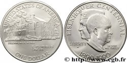 ÉTATS-UNIS D&nbsp;AMÉRIQUE 1 Dollar centenaire de la naissance du général Eisenhower : vues de profil / sa maison de Gettysburg 1990 West Point - W SPL 