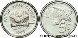 PAPOUASIE NOUVELLE GUINÉE 5 Toea oiseau de paradis / tortue 2005 