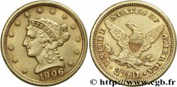 ÉTATS-UNIS D&nbsp;AMÉRIQUE 2 1/2 Dollars or (Quarter Eagle) type “Liberty Head” 1906 Philadelphie TTB+ 
