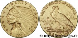 ÉTATS-UNIS D&nbsp;AMÉRIQUE 2 1/2 Dollars or (Quarter Eagle) type “tête d’indien”  1913 Philadelphie