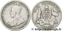 AUSTRALIA 1 Shilling Georges V / écu encadré par un kangoorou et un émeu 1912 Londres F 