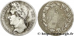 BELGIQUE 5 Francs Léopold Ier tête laurée 1847 