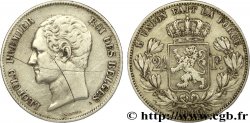BELGIQUE 2 1/2 Francs Léopold Ier tête nue variété à petite tête 1849 