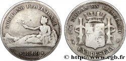 SPANIEN 1 Peseta monnayage provisoire (1869) avec mention “Gobierno Provisional” 1869 Madrid