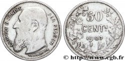 BÉLGICA 50 Centimes Léopold II légende en flamand 1907  BC 