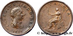 REGNO UNITO 1/2 Penny Georges III tête laurée 1807 