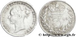 UNITED KINGDOM 3 Pence Victoria “Bun Head” 1883 