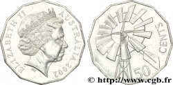 AUSTRALIEN 50 Cents “Outback” : Elisabeth II / éolienne typique de l’Outback 2002  SS 