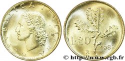 ITALIE 20 Lire ‘Italia’ / rameau de chêne 1982 Rome - R SPL 