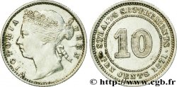 MALAISIE - ÉTABLISSEMENTS DES DÉTROITS 10 Cents Straits Settlements Victoria 1871  TTB+ 