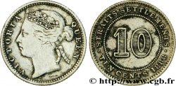 STRAITS SETTLEMENTS 10 Cents Straits Settlements Victoria 1888  XF 